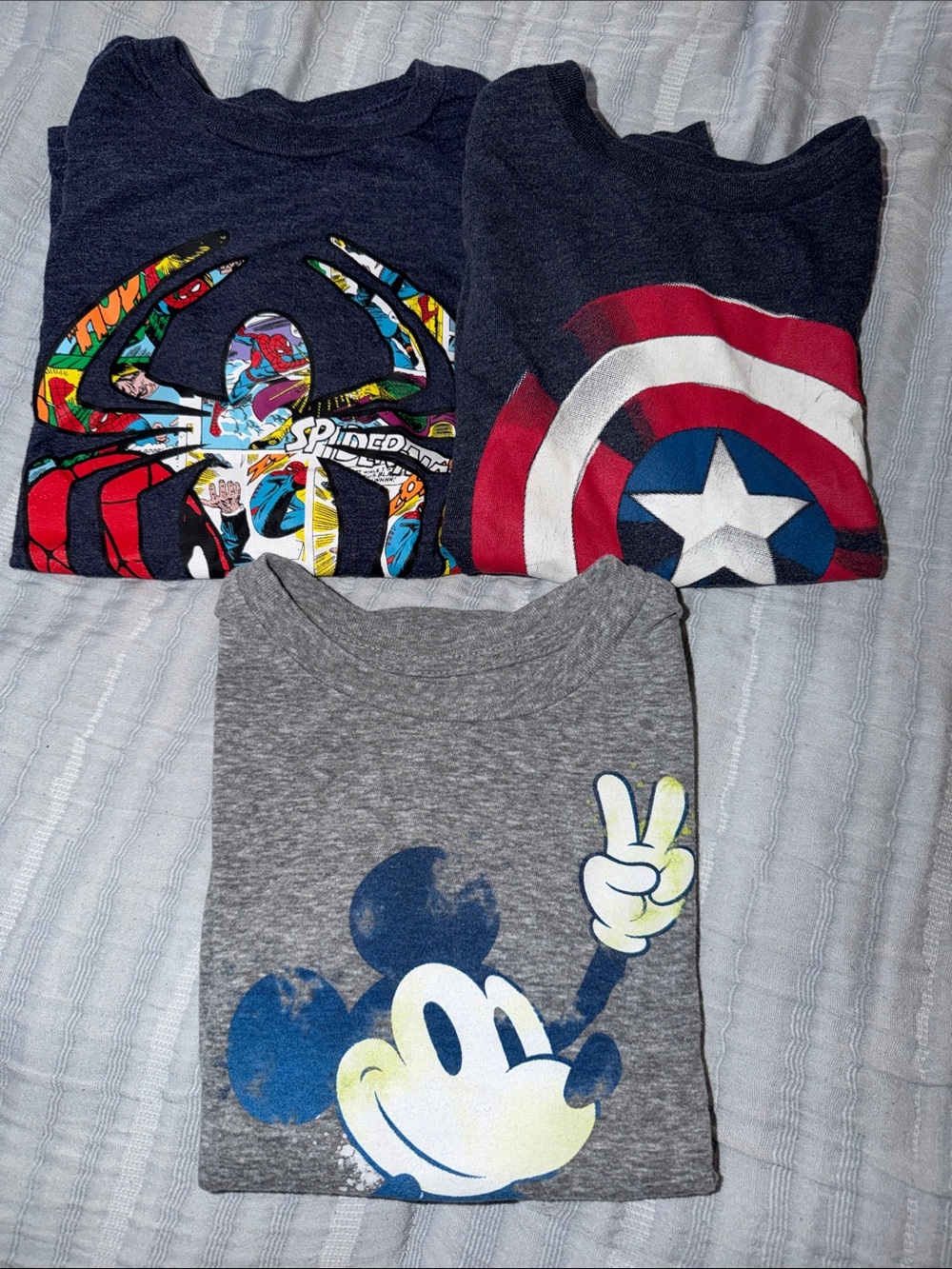 Graphic Tee Bundle - Marvel & Disney Prints - Navy & Gray